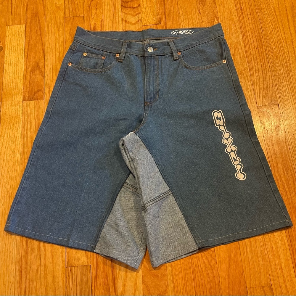 Colombian Artist Streetwear Brand Fourtopus Graphic Denim Jorts / Jean Shorts - Picture 6 of 12